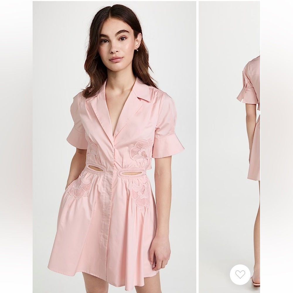 Self portrait pink cotton cut out dress size 8